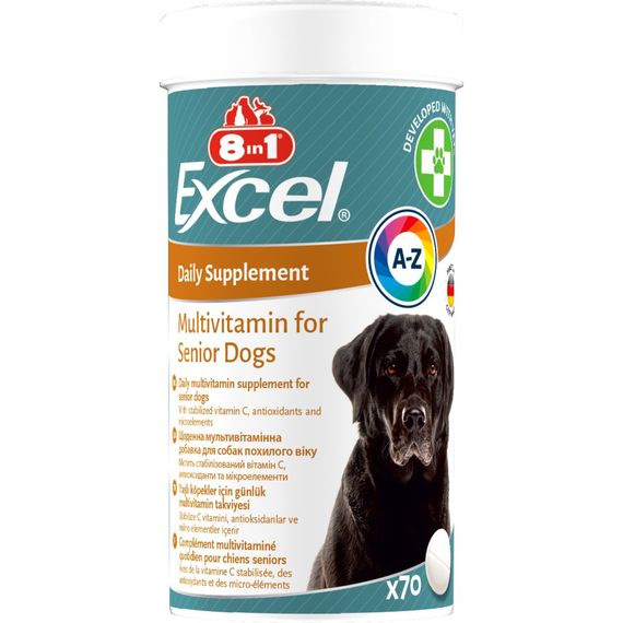 Вітаміни 8in1 Excel Multi Vitamin Senior для собак похилого віку мультивітамін 70 шт
