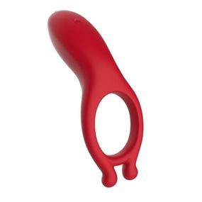 Вибрационное эрекционное кольцо Every Night Toys с отростком для стимуляции клитора, красное sexstyle