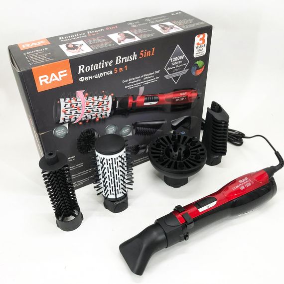 Фен мощный RAF, Щетка для сушки, Щетка фен для волос, стайлер Фены стайлеры волос LM-90 | Зображення 3
