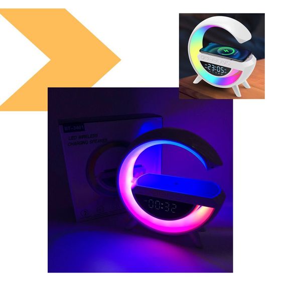 Настільний нічник з колонкою та бездротовою зарядкою XPRO BT-3401 (47069-BT-3401_294) | Зображення 1