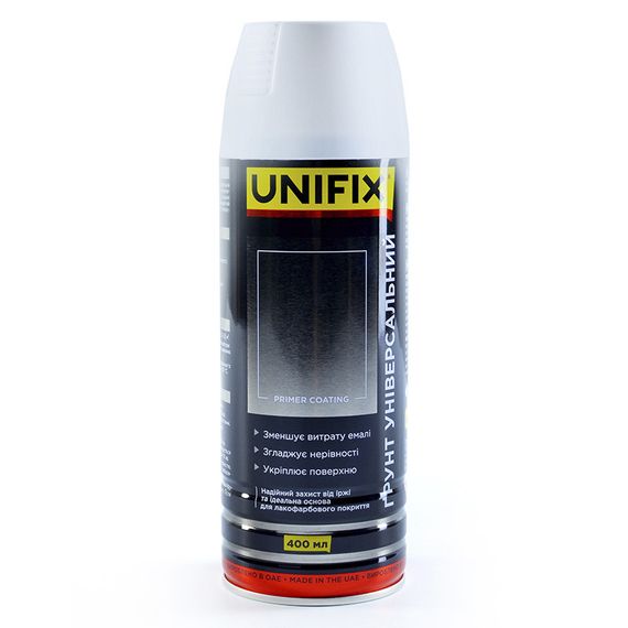 Эмаль грунтовочная универсальная акриловая белый мат премиум 400мл UNIFIX