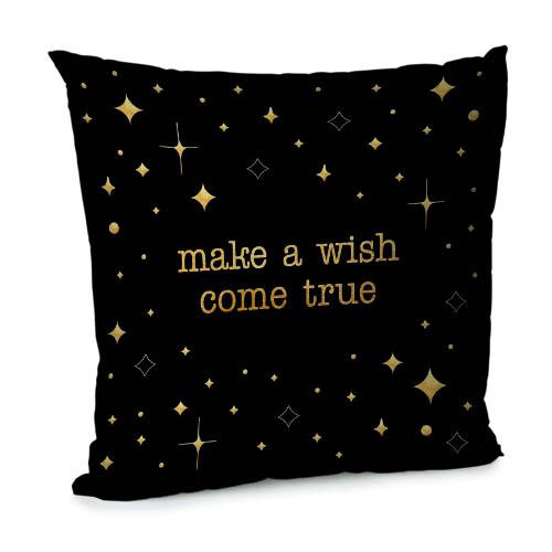 Подушка диванна з оксамиту Make a wish come true 45x45 см (45BP_JOY001)
