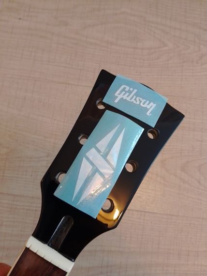 Логотип деколь Gibson Custom лого НАКЛЕЙКА для електрогітари Les Paul LP хром | Зображення 3