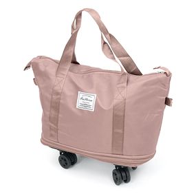 Дорожная сумка-трансформер, 55х22х80cm, 56-75 л., Колесики, Pink, 1.1 кг