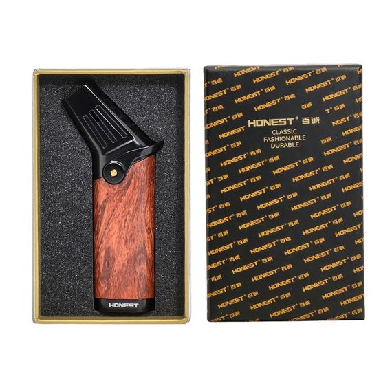 Турбо Зажигалка С Тройным Пламенем Honest Jet Wood | Зображення 1
