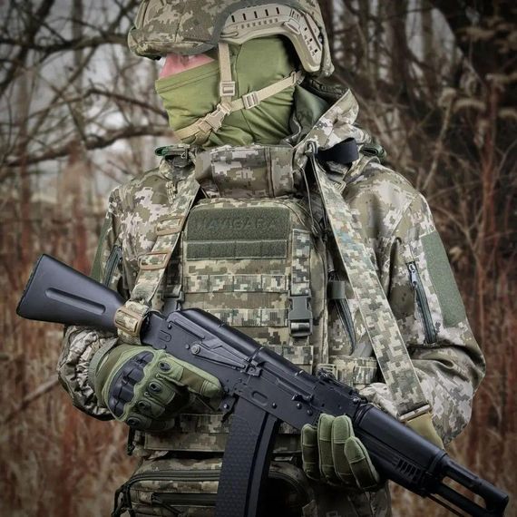 Ремінь  одно/двоточковий для АК, AR   карабіном H&K та за звуження прикладу піксель | Зображення 1