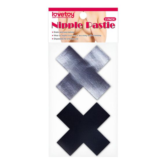 Пестисы Cross Pattern Nipple Pasties (2 пары) Черно-серые One Size | Зображення 4