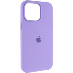 Чохол Silicone Case (AA) Logo with MagSafe для Apple iPhone 14 (6.1") Бузковий / Dasheen