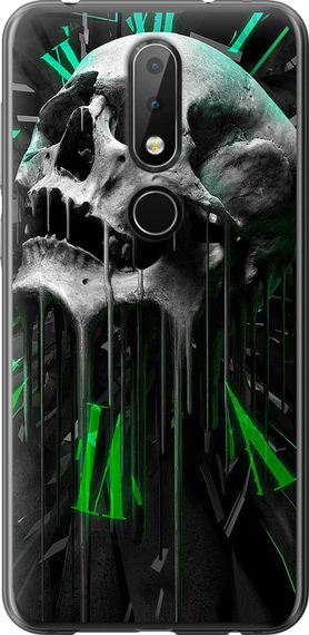 Чехол на Nokia 6.1 Plus Череп-часы "4100u-1539-17620"