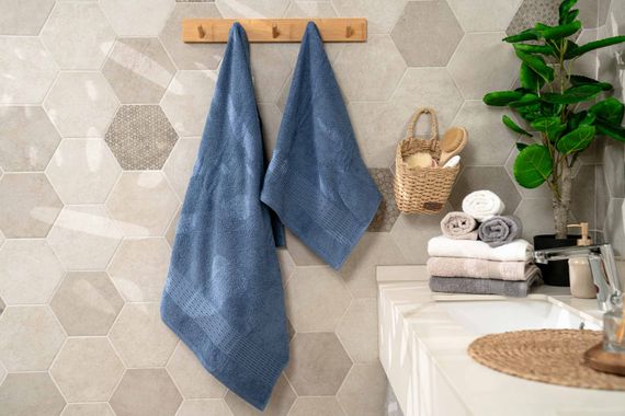 Набір рушників махрових Ardesto Lotus, 50х90см, 70х140см, 2шт, 100% бавовна, синій (ART2357NA) | Зображення 1