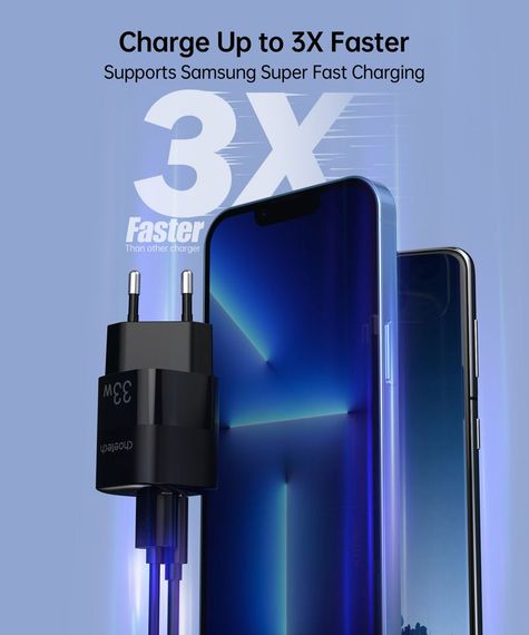 Мережевий зарядний пристрій Choetech PD5006-EU-BK, USB-A/USB-С | Зображення 5