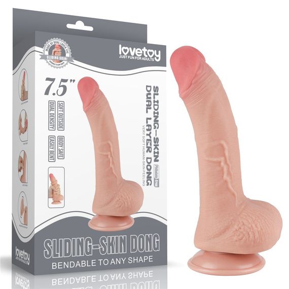 Фаллоимитатор 7'.5' Sliding Skin Dual Layer Dong Sex Aura