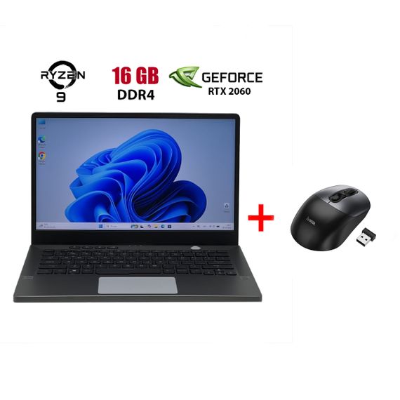 Ігровий ноутбук Asus ROG Zephyrus GA401QM / 14" (1920x1080) IPS / AMD Ryzen 9 4900HS (8 (16) ядер по 3.0 - 4.3 GHz) / 16 GB DDR4 / 480 GB SSD / nVidia GeForce RTX 2060 Max-Q, 6 GB GDDR6, 192-bit / WebCam б/в + Подарунок Бездротова миша HOCO GM28