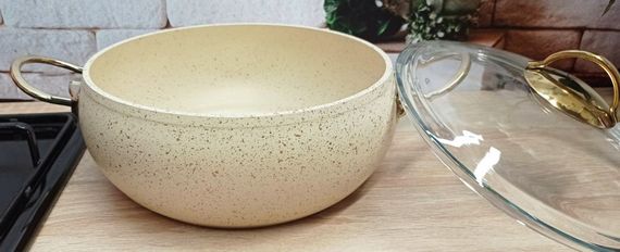 Кастрюля O.M.S. Collection 3141 с гранитным покрытием с крышкой 22 см 3 л Слоновая кость (Турция) | Зображення 2