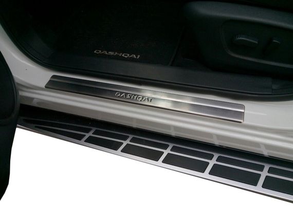 Накладки на пороги (Omsa, 4 шт, нерж.) для Nissan Qashqai 2014-2021 гг | Зображення 2