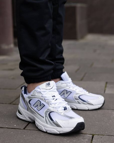 Кросівки літо вставки сітка New Balance 530 колір: білий /синій | Зображення 5