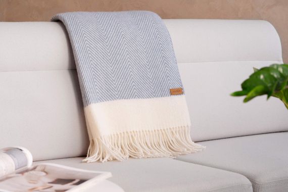 Плед Ardesto Leonardo Bianco 140x200см 100% вовна, блакитний (ART0503LB) | Зображення 7