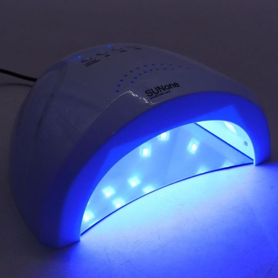 Лампа для манікюру 48 Вт LED+UV SUN ONE WHITE / Лампа для сушіння гель лаку / Настільна манікюрна лампа | Зображення 1