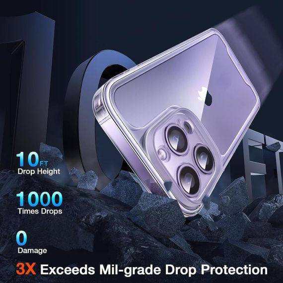 Чехол LK 3-в-1 для iPhone 14 Pro: защита экрана, объектива, противоударный, прозрачный | Зображення 6