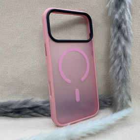 Чохол для Iphone 17 Pro Max Wlons протиударний PC+TPU MagSafe Матовий Рожевий