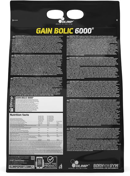 Гейнер Gain Bolic 6000 bag 1000 g (Strawberry) | Зображення 1