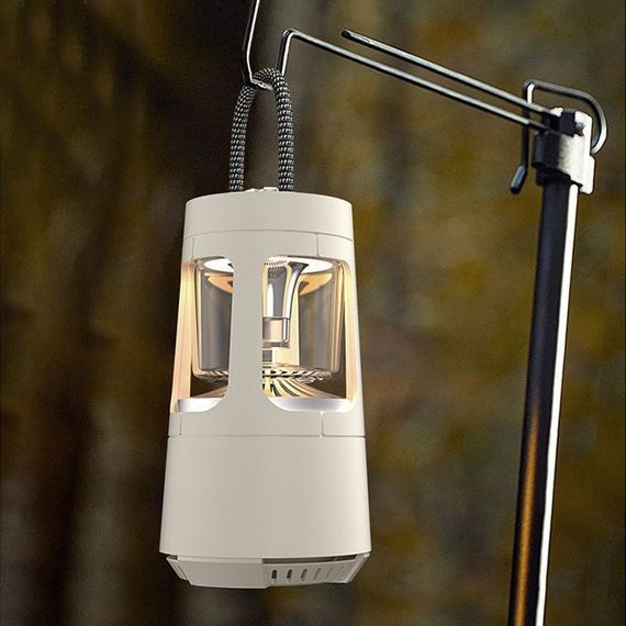 Кемпинговый фонарь аккумуляторный QD08 2in1 + Bluetooth колонка Biege | Зображення 4