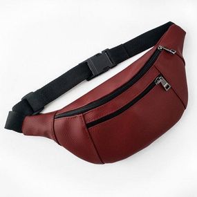Сумка на пояс BUMBAG з екошкіри, бордова (EBB2_BOR)