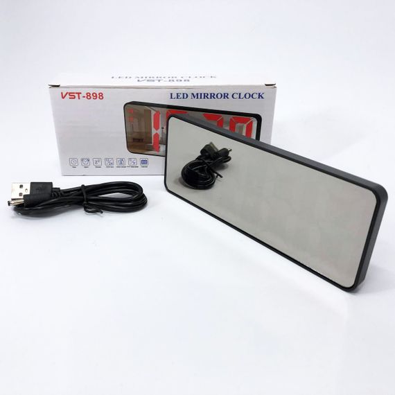Электронные настольные LED часы от USB VST-898-5 с будильником WR-575 и термометром