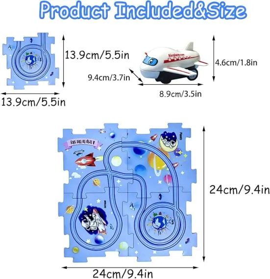 Пазл для дітей "Railcar Puzzle" з іграшковим літаком (5 деталей) | Зображення 4