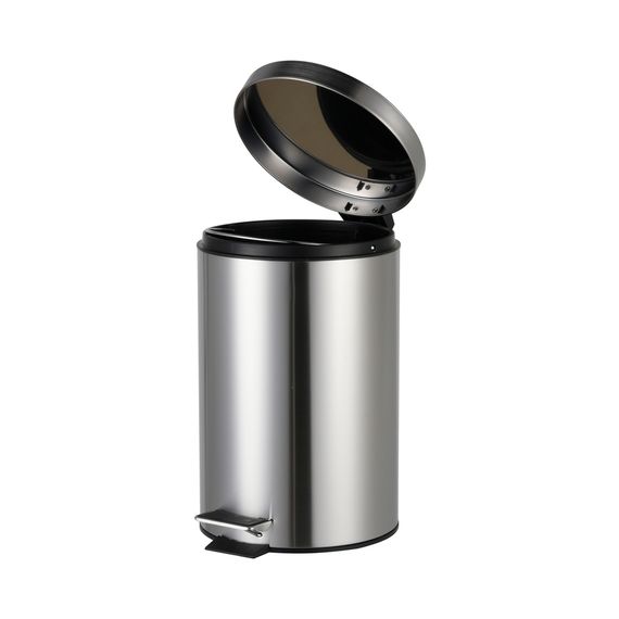 Відро для сміття з плавним закриттям кругле ZERIX SOLO-TC0205 SS COLOR 5л (колір нержавійка) (ZX5888) | Зображення 4