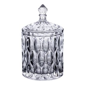 Конфетница с крышкой Ø 7.5 см ваза сахарница круглая стеклянная HP-4-102