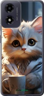 Чохол на Motorola Moto G04s Білий кіт "5646u-3865-2448"