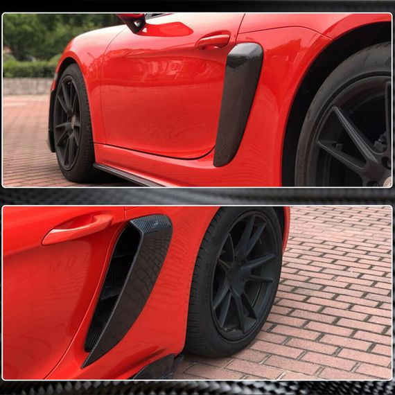 Накладки на задні крила (2016-2019, Карбон) для Porsche Boxster/Cayman 982 (718) 2016- рр | Зображення 3