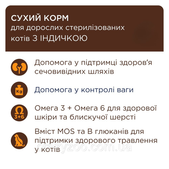 Сухий корм для стерилізованих котів Club 4 Paws Sterilized з індичкою 14 кг B4631701 | Зображення 1