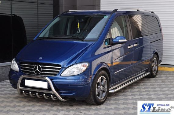 Кенгурятник WT003/004 (нерж.) 50мм, без надписи для Mercedes Viano 2004-2015 гг | Зображення 4