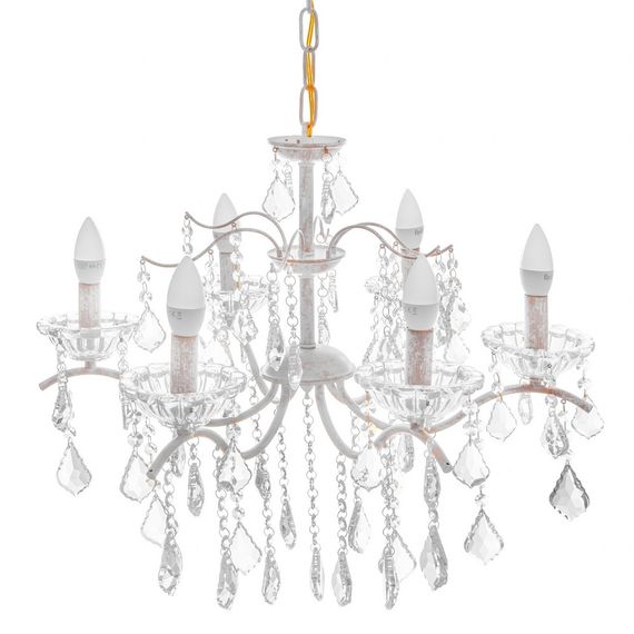 Люстра свеча подвесная хрустальная для холла E14 40W WH (BCL-682S/6) | Зображення 6