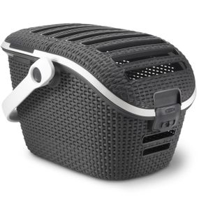 Корзина-переноска для животных Curver 00616, пластиковая, с ручкой и вентиляцией, черная