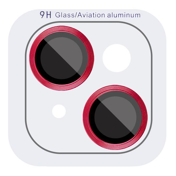 Захисне скло Metal Classic на камеру (у упак.) для Apple iPhone 15 (6.1") / 15 Plus (6.7") Червоний / Red