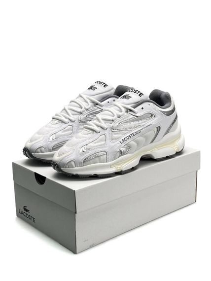 Мужские кроссовки Lacoste L003 2K24 PRM White Silver Beige (текстиль) A4391 | Зображення 1