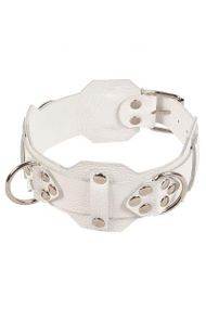 Нашийник VIP Leather Collar, White sexstyle