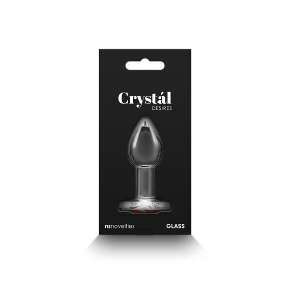 Скляна анальна пробка NS Novelties Crystal - Desires - Red Heart - Small | Зображення 3