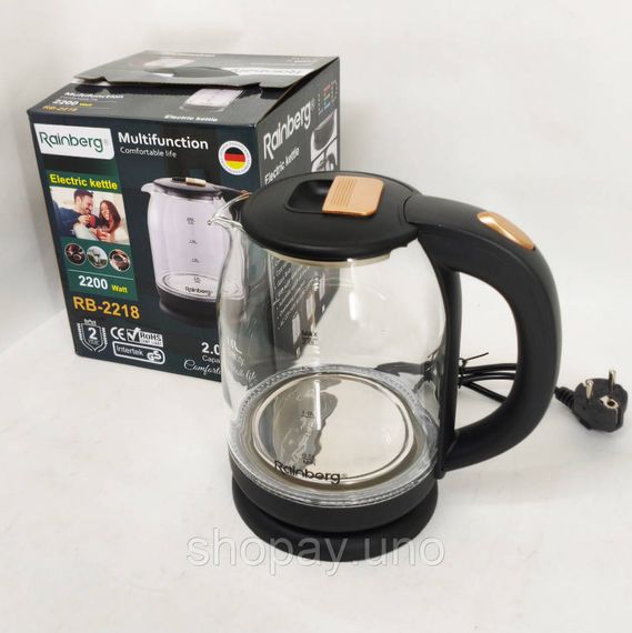 Електрочайник Rainberg RB-2218 3200Вт 2л Black | Зображення 2