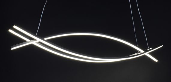 Люстра світлодіодна підвісна LED світильник для квартири на стелю лед 27490 Чорний 25-100х12х100 см. | Зображення 4