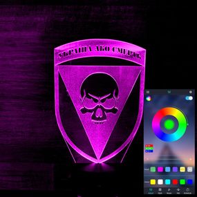 Акриловый светильник-ночник управление с телефона 72 ОМБр им. Черных Запорожцев tty-n001821