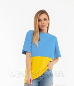 Футболка для жінок колір жовтий/блакитний розмір L FI_002421