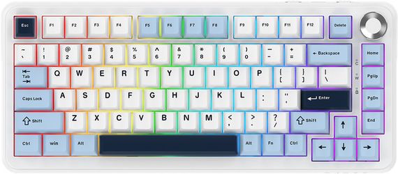 Клавіатура провідна комп'ютерна Ajazz AK820 MAX PLUS Daydream Switch RGB Wireless/BT/USB White AK820MAX-DD-BWD біла
