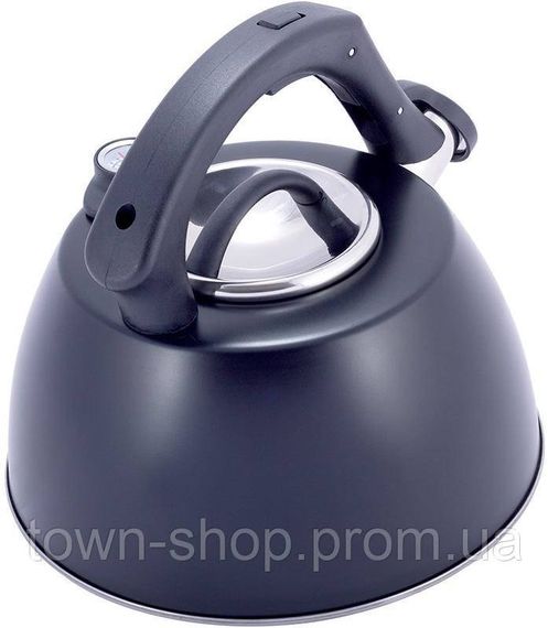 Чайник Kamille Whistling Kettle Thermo 3л из нержавеющей стали со свистком и термометром, черный KM-1077A | Зображення 3