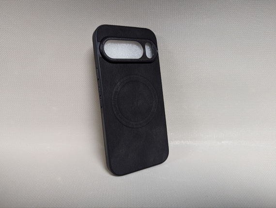 Чохол для Google Pixel 10 Pro XL / Гугл Піксель 10 Про ХЛ, Leather TPU, еко-шкіра, MagSafe, протиударний, чорний