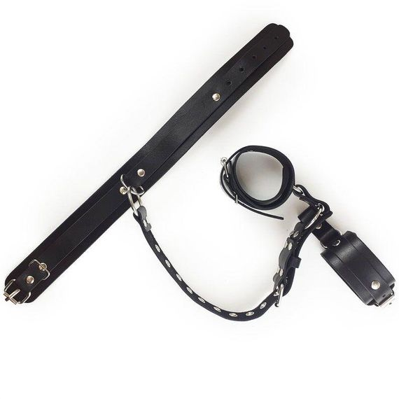 Фиксаторы для шеи и рук Art of Sex - Bondage Set из натуральной кожи, цвет черный Sex Aura | Зображення 6
