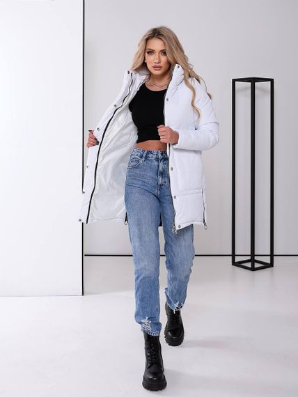 Жіноча зимова куртка з капюшоном, арт. 509, білий | Зображення 8